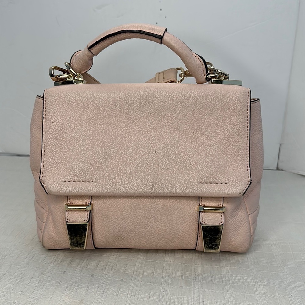 Rebecca Minkoff small satchel in Barbie pink